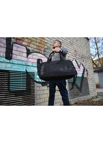 Oxford 1000D - чорна спортивна сумка з чорним логотипом No Brand (367621965)