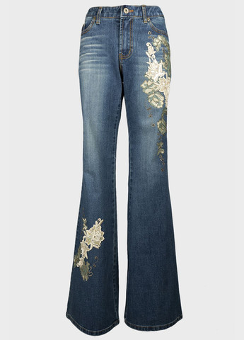 Женские винтажные клешеные джинсы S-1537 Синий Tantra - (272797648)