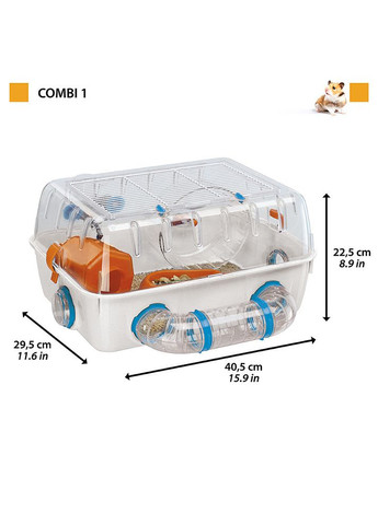 Клітка для хом'яків і гризунів з ігровими тунелями Combi 1 (Ферпласт Комбі 1) Ferplast (297512170)