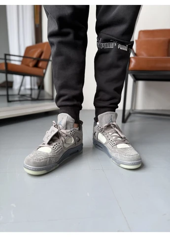 КРОСІВКИ ЖІНОЧІ NIKE 4 RETRO KAWS GREY НАЙК АІР РЕТРО СІРІ No Brand сірі демісезони (391942480)