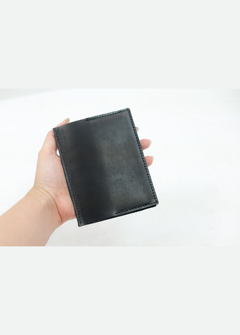 Кожаная обложка для документов Модель №17, натуральная кожа итальянский Краст, цвет Черный Berty (299397107)