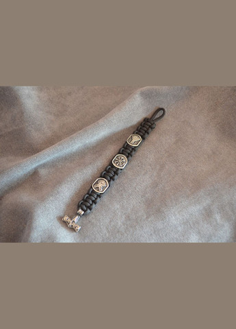 Браслет с Молотом Тора и рунами из паракорда переплет цвет под заказ + брелок в подарок No Brand (341738816)