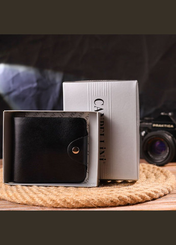 Портмоне для документів чоловіче у два складення з натуральної гладкої шкіри 21573 Чорне Canpellini (306881722)