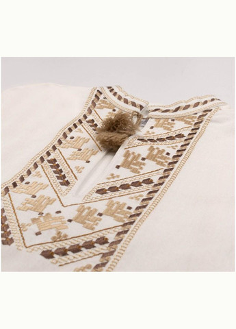 Молочна вишиванка дитяча лляна для хлопчика рб175/3 молочний Бембі (301205981)