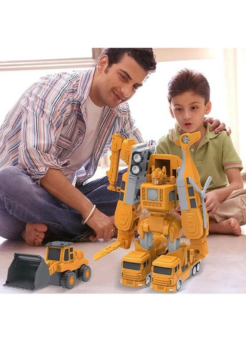 Магнитный конструктор Робот трансформер 8в1 из машинок строительная техника 35 предметов в кейсе A-Toys (360544400)