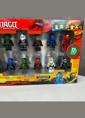 Детский набор фигурок героев Ninjago фигурки игрушечные персонажи Ниндзяго 12 шт Diy (321969117)