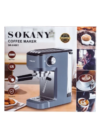 Кофеварка рожковая Sokany Coffee Maker SK-04001 1.2л серый (SK04001) No Brand (377467634)