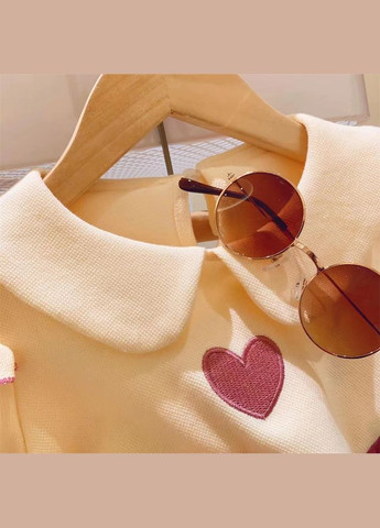 Розовый летний красивый костюмчик для девочки. шорты – юбочка и кофточка с шортами No Brand