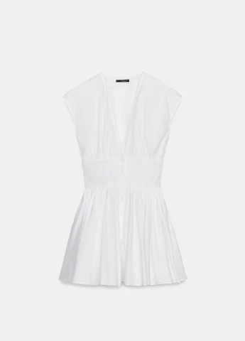 Білий сукня Zara однотонна
