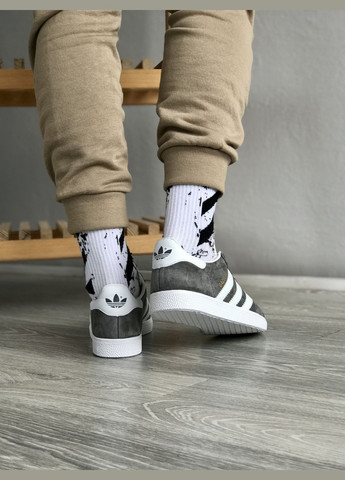 Серые демисезонные кроссовки мужские и женские adidas gazelle gray | адидас газель серые No Brand
