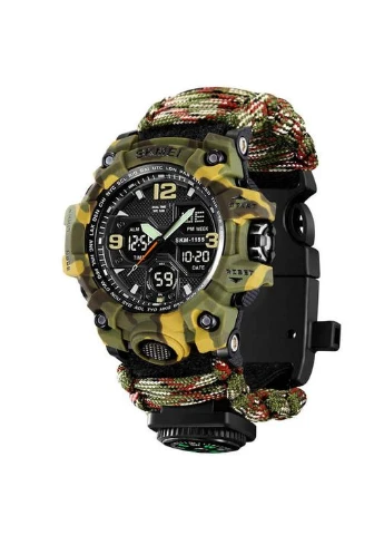 Бюджетний спортивний годинник 1155BCMGN PARACORD, Армійський годинник з водонепроникністю YS-14 Skmei (354829552)