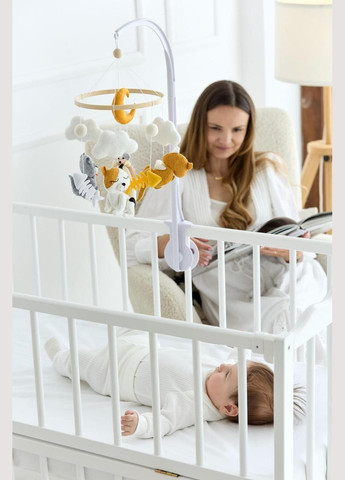 Дитячий музичний мобіль на ліжечко для немовлят WoollyFox "Сонні кошенята і мишка" на 35 мелодій No Brand (342758028)