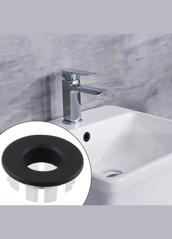 Декоративна універсальна накладка кільце на перелив умивальника латунь чорного кольору (OK0084_3) No Brand (315885386)