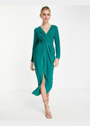 Зеленое коктейльное платье Asos однотонное