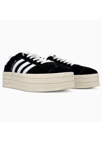 Чорні Осінні кросівки чоловічі adidas gazelle bold black / white адідас газель No Brand