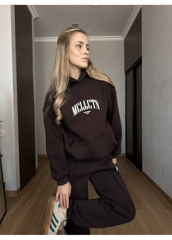 Шоколадний костюм двійка з турецької тринитки на флісі No Brand 589 (362576868)