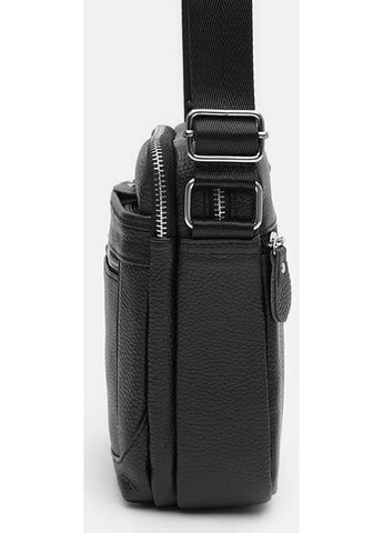 Сумка планшет через плече чоловіча з натуральної шкіри маленька Чорний 36559 Keizer (353690051)