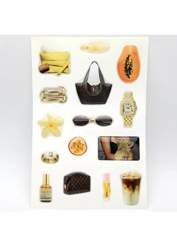 3D Об'ємні наліпки GOLD PAPAYA Набір 15 шт Stiker Pack наклейки стікери на телефон ноутбук смартфон iPhone Samsung Xiaomi Pixel Smart (372983670)