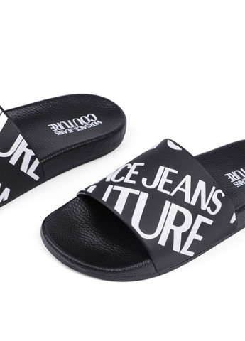 Черные женские шлепанцы 75va3sq1 черный резина Versace Jeans Couture