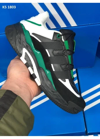 Комбіновані кросівки чоловічі adidas niteball адідас найтбол демісезон No Brand