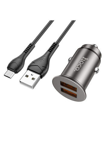 Автомобільний Зарядний Пристрій NZ1 36W QC3.0 Micro Колір Металево-сірий Hoco (340935407)