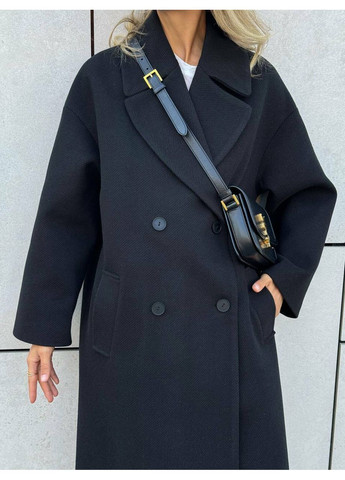 Чорне демісезонне Жіноче пальто КЛАСИКА з кишенями (mil575) milirud