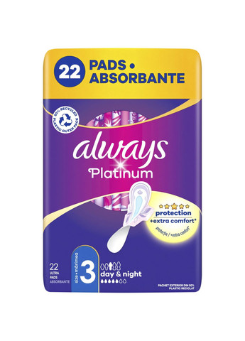 Гигиенические прокладки Platinum Day&Night, 22 шт. Always 8001841913919 (328261330)
