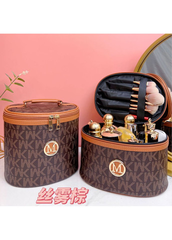 Элегантная коричневая косметичка - бочонок в стиле Michael Kors No Brand (316580418)
