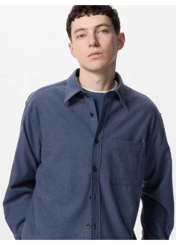 Синяя рубашка Uniqlo