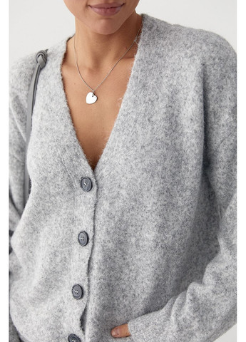 В'язаний вільний кардиган на ґудзиках - сірий колір Lurex (370601882)
