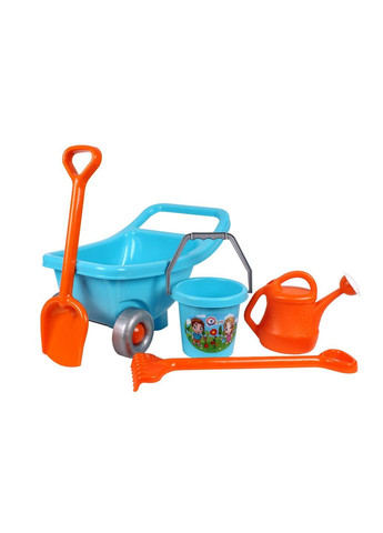 Дитяча іграшкова Тачка на двох колесахз набором садових інструментів Блакитний (45950543229) ТехноК (370769778)