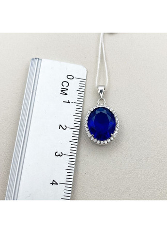 Кулон срібний із сапфіром альпінітом та кубічним цирконієм 1,98 г No Brand (369736745)