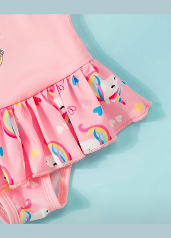 Розовый летний купальник для девочки слитный No Brand Купальник