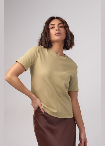 Базова однотонна жіноча футболка Lurex - (290663641)