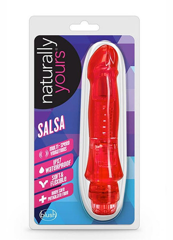Вібратор гелевий багатошвидкісний Naturally Yours на батарейках, червоний Blush (347313458)