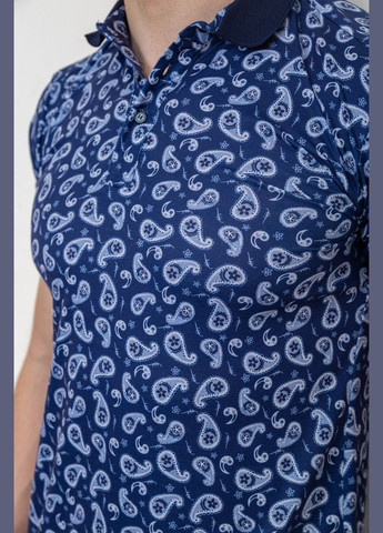 Синяя поло мужское с принтом черное размер l (sku_214r7003-1) с коротким рукавом No Brand