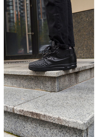 КРОССОВКИ ЖЕНСКИЕ NIKE AIR FORCE 1 DUCKBOOT TRIPLE BLACK НАЙК АИР ФОРС 1 ПРЕМИУМ No Brand чёрные демисезоны (368870313)