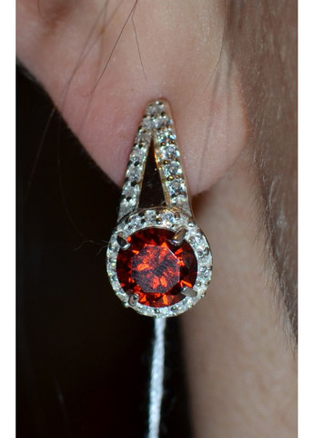 Срібні сережки з золотими напайками Silver Style (367112767)