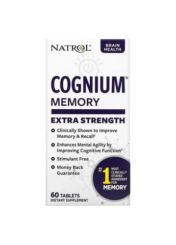 Когниум, Cognium,, усиленный, 200 мг, 60 таблеток Natrol (361115882)