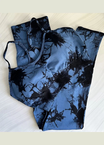 Спортивний костюм (комплект для фітнесу) тай-дай, легінси + топ No Brand (354830579)