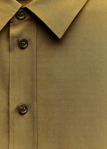 Оливковая классическая рубашка однотонная Zara