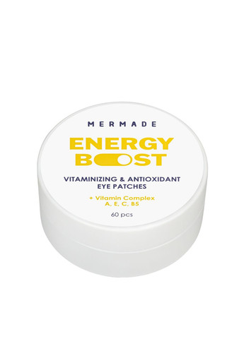 Патчі під очі вітамінізовані Energy Boost Vitamin complex A, E, C, B5 60 шт MERMADE (355312823)