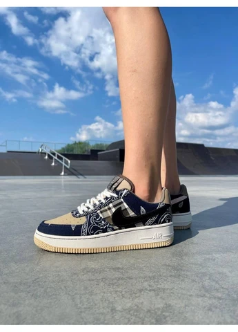 Комбіновані літні кросівки nike air force 1 cactus jack найк аір форс 1 No Brand
