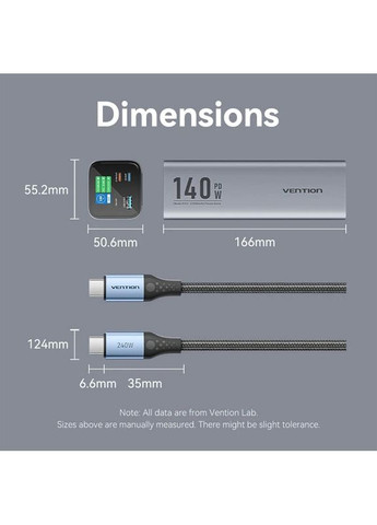 Универсальная мобильная батарея 27000mAh PD QC 3.0 Gray (FHVH0) Vention (363832761)