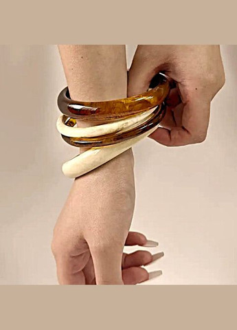 Браслети жіночі акрилові набор 4 одиниці Різнобарвні No Brand (332622843)