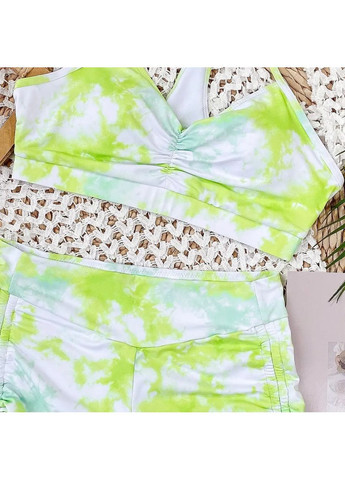 Салатовый летний раздельный купальник из высокоскоростного эластана с вкладками. раздельный купальник с шортами и топом розовый, l China