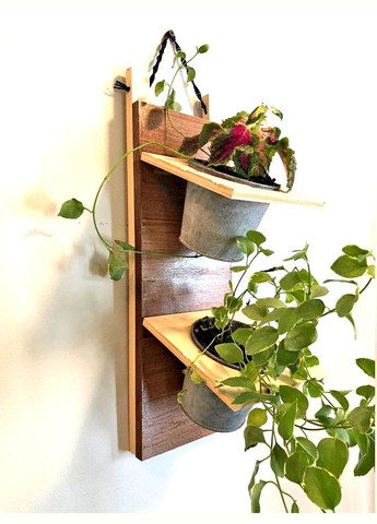 Полиця настінна для квітів з дерева Алегрі шафран (ЦВС-001106) No Brand (328225651)