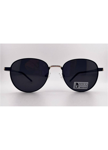 Мужские солнцезащитные очки черные круглые HV68091_A с Поляризацией Havvs (350886886)