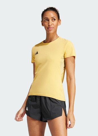 Оранжевая всесезон футболка для бега adizero essentials adidas