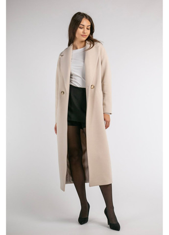 Молочне Пальто демісезонне оверсайз максі двобортне CHICLY